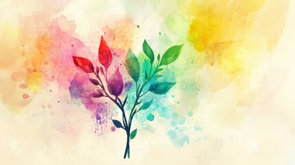 Abstract Watercolor Floral Illustration.
