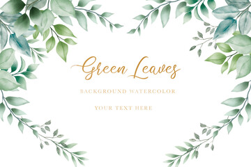 beautiful green leaves background watercolor © retno