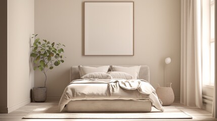  Mockup Frame in Cozy Coastal Style Bedroom