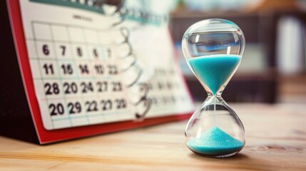 Hourglass and calendar time concept
