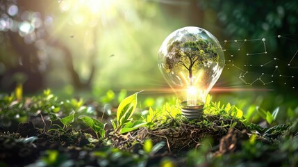 Sustainable green energy transition concept