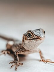 Obraz premium Lizard isolated on paper background