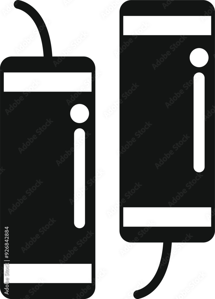 Poster simple vector icon of a firecracker exploding making a loud noise, in glyph style