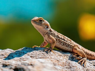 Lizard isolated on summer background