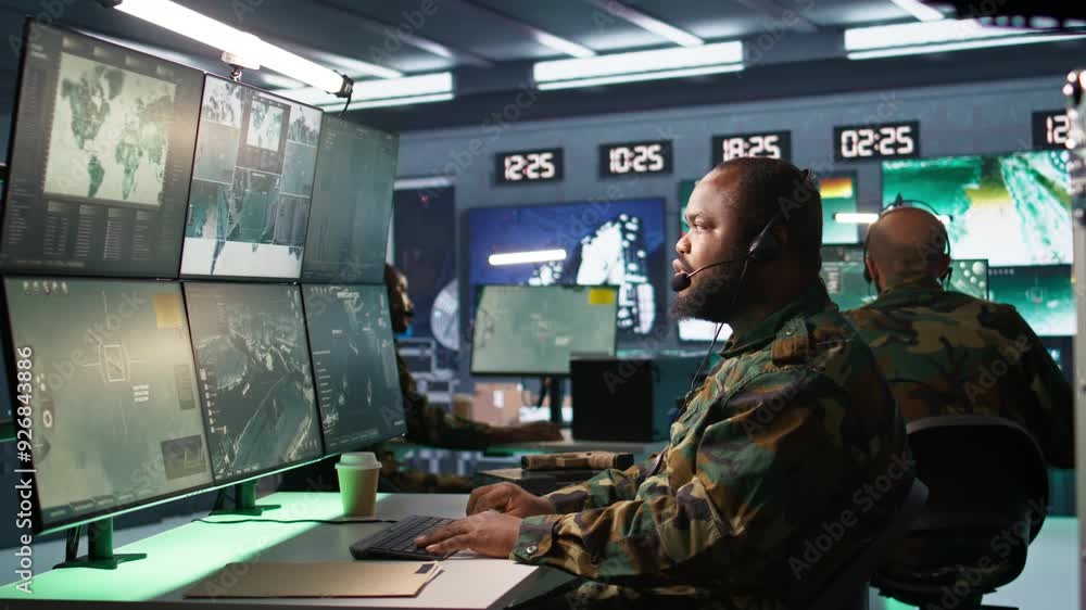 Poster army telecommunication systems operator providing combat support using gathered information on enemy