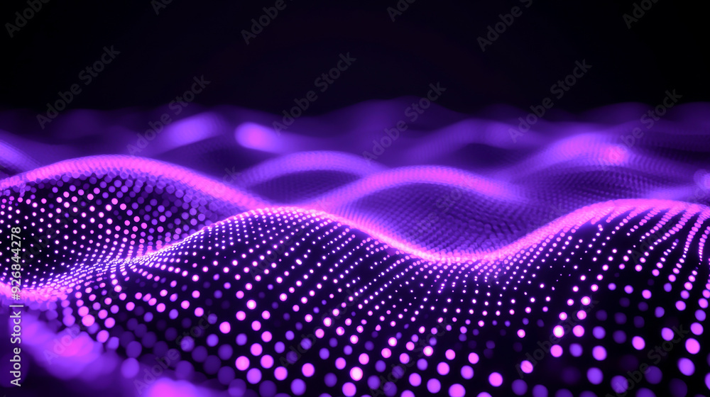 Poster vibrant purple wave patterns create a mesmerizing visual experience, ideal for digital design, techn