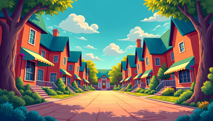 A creative school-themed digital illustration incorporating bright colors and fun patterns to capture the excitement and vibrancy of the back-to-school season.