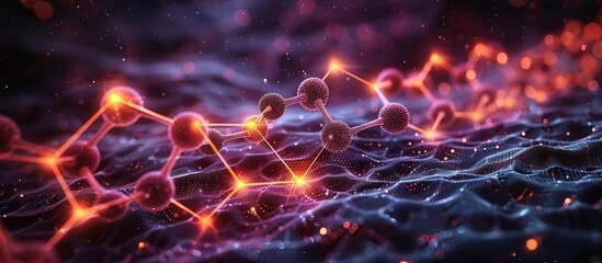 Molecular Structure with Glowing Lines