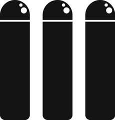 Simple vector illustration of three grain silos standing outdoor