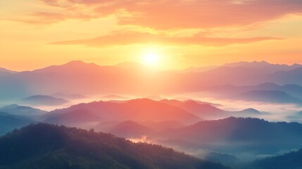 Misty Mountain Sunrise