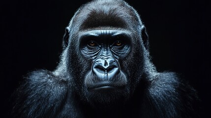 Captivating Gorilla Ape Portrait with Intense Gaze in Studio