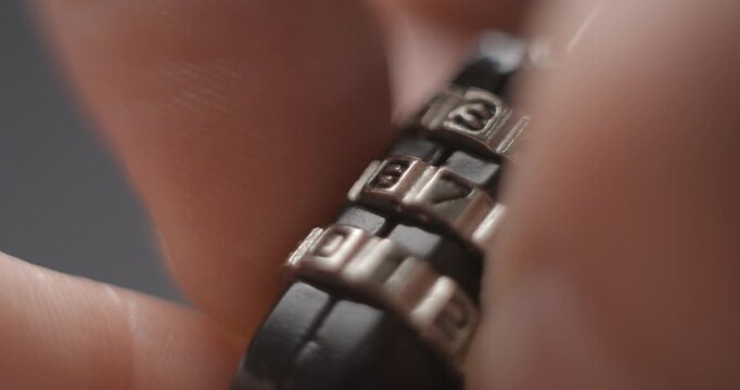 Padlock macro opening and closing studio shot