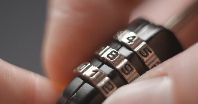 Padlock macro opening and closing studio shot