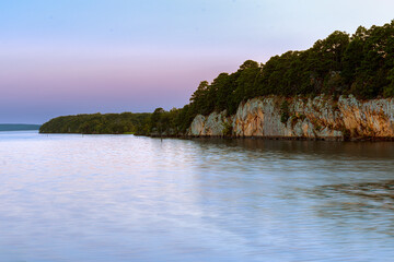 Serene Lakeside View at Atoka Oklahoma Park During Sunset