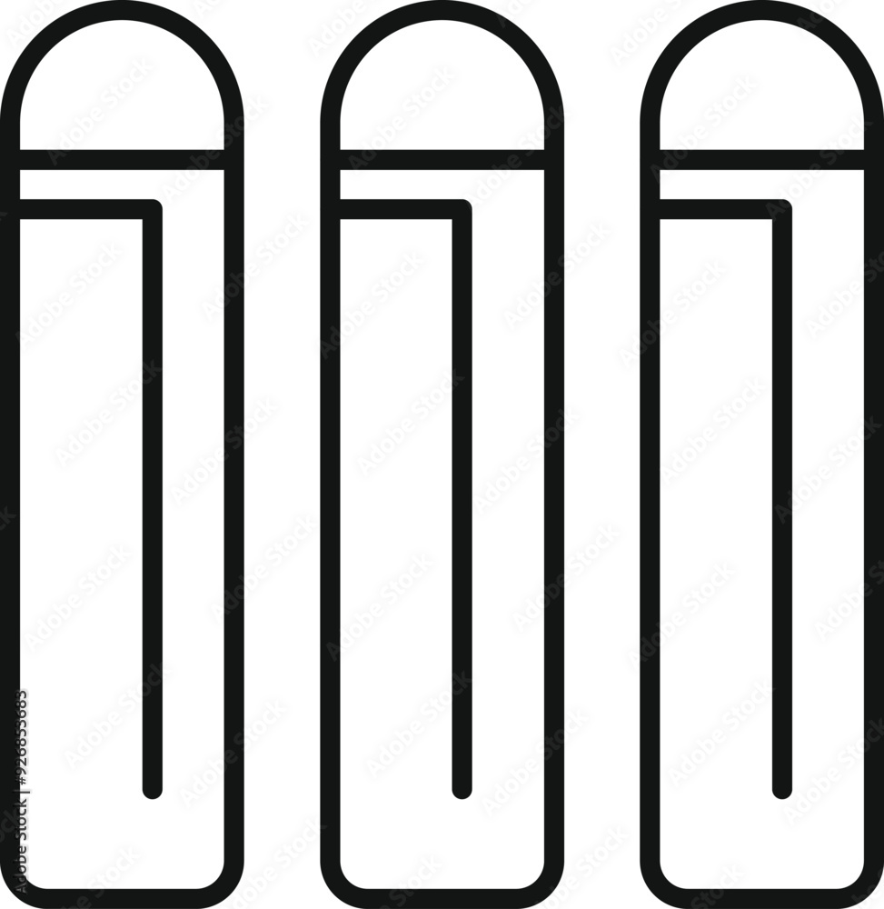 Poster simple vector showing three round top trash cans with pedal, ideal for web design, mobile apps and p