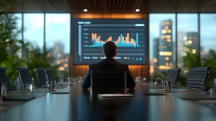 Corporate Executive Presenting Financial Analysis in Board Meeting
