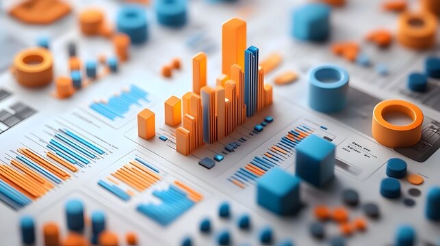 3D Rendered Scatter Plot Correlating Graphic Income and Marketing Expenses Data Visualization