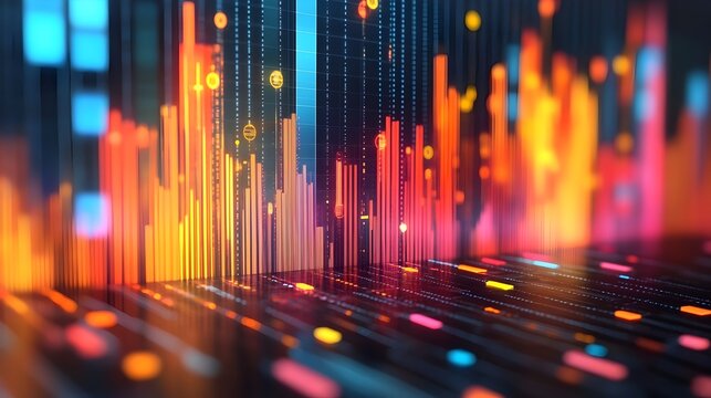 3D Rendered Scatter Plot Correlating Graphic Income and Marketing Expenses