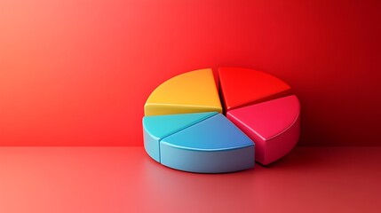 Fototapeta premium Detailed 3D Pie Chart Visualizing Income Distribution Across Services