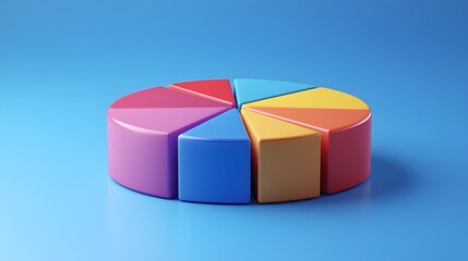 Obraz premium 3D Rendered Graphic Income Pie Chart Illustrating Service Based Revenue Distribution