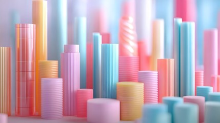 Obraz premium Visualizing Income Distribution Trends Through 3D Rendered Graphics