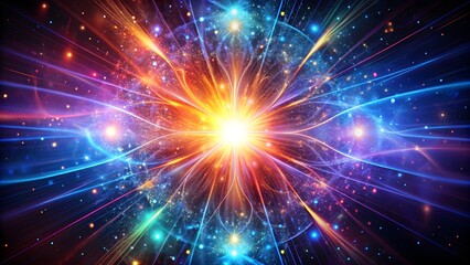 Fototapeta premium of quantum energy with glowing particles and vibrant colors, quantum, energy, particles, vibrant