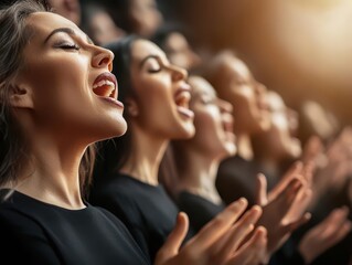 Choir performances, vibrant voices, dynamic harmony, musical unity