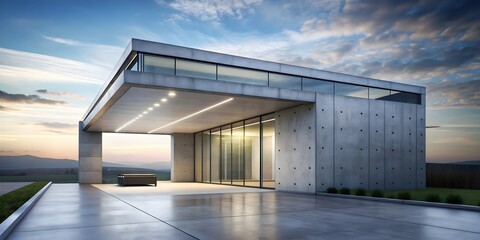 Obraz premium Sleek and modern steel and concrete design with innovative aesthetic , innovative, modern, contemporary, steel