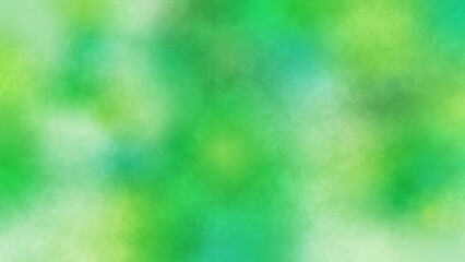 グラデーションを水彩風に加工した抽象的な緑色の背景イラスト　アスペクト比16：9バージョン