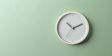 Minimalistic anime style moving clock logo sticker on solid background color, clock, minimalistic, anime style, logo