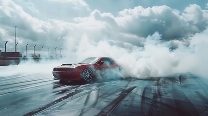 Brand-less generic concept car in smoke