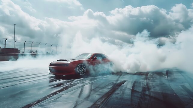 Brand-less generic concept car in smoke