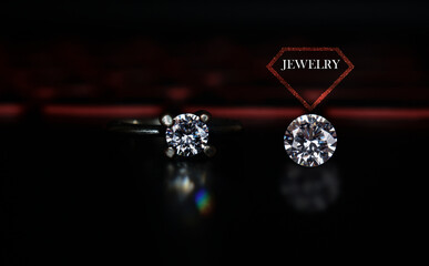 Diamond, sparkling diamond ring luxurious as jewelry