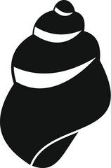 Simple vector illustration of a spiral seashell in black and white