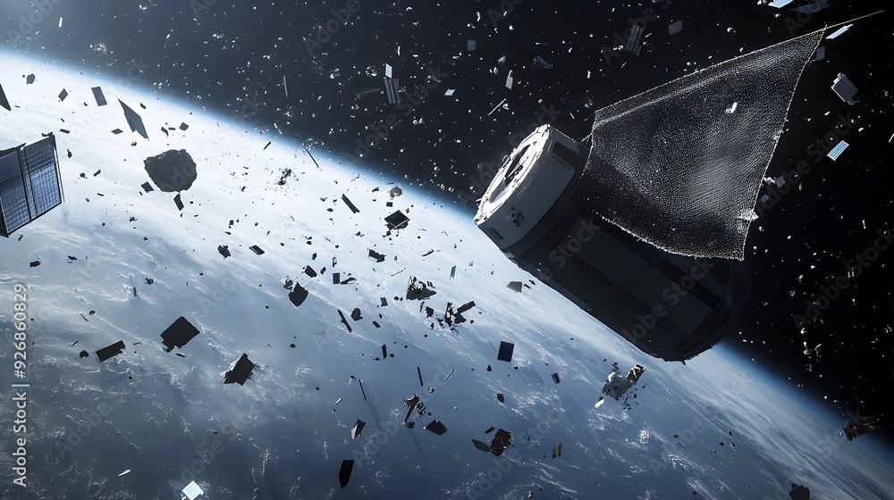 Poster A Conceptual Space Cleanup Mission Deploying Nets to Capture Orbital Debris