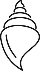 Simple line drawing of a seashell evoking summer vacation memories of the beach and ocean