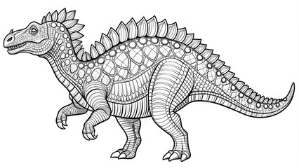 Fototapeta premium Coloring page of a Kinnareemimus dinosaur, dinosaur, Kinnareemimus, coloring, page, printable, kids, activity, drawing