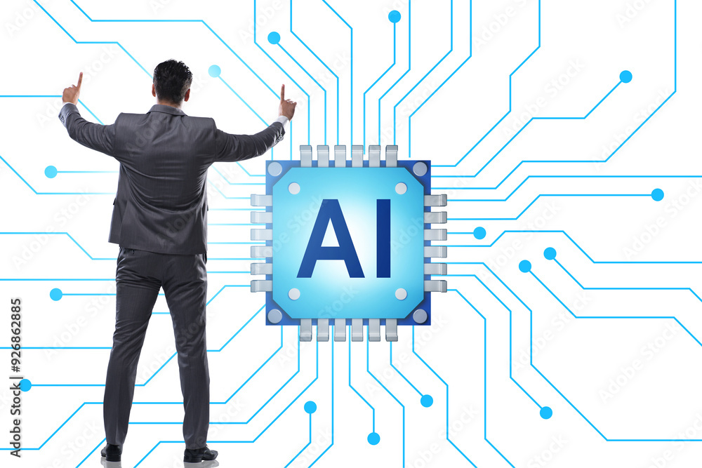 Poster concept of ai - artificial intelligence in action