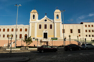 Facade of the church of Our Lady of Carmo, in the historic center of São Luís, Maranhão,...