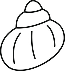 Simple line drawing of a seashell, evoking memories of beachcombing and ocean adventures