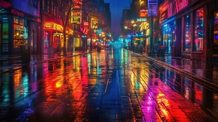 Fototapeta premium Rainy Night in the City