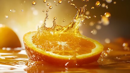 Bursting Citrus Collision A Vibrant Splash of Orange Juice and Fruit