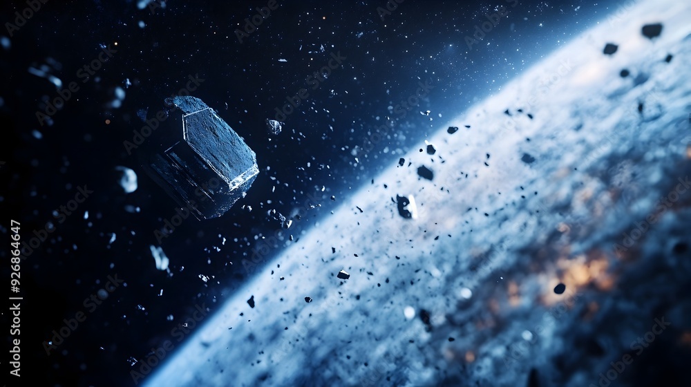 Poster Captivating Cosmic Debris Floating in the Vastness of Space
