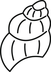 Simple line art illustration of a seashell, highlighting its elegant spiral form