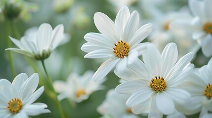 Fototapeta premium Detail shot of white flowers, close-up.