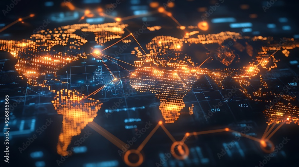 Aufkleber futuristic digital transaction dashboard with real-time cross-border payments