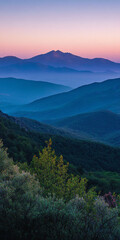 Fototapeta premium Serene mountain landscape at sunrise