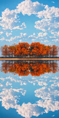 Obraz premium Serene landscape reflecting a calm mind