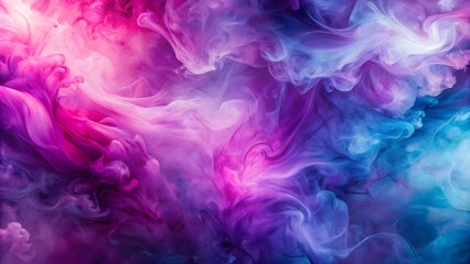 Fototapeta premium Vibrant background with purple and pink ink blending together in unique pattern, bright, colorful, abstract, watercolor