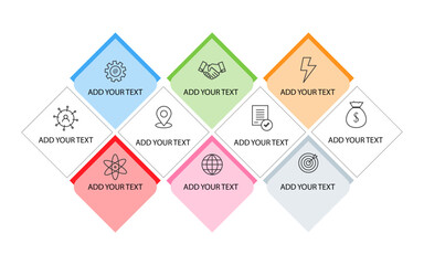 Business infographic diagram, Diamond shape vector infographic template design, 10 step diamond shape infographics design